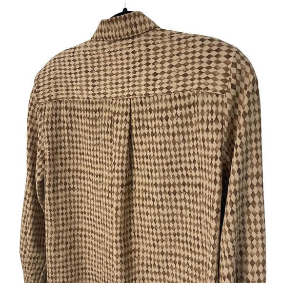 Vintage Jones New York Button Down Blouse Brown Size 4 - Picture 5 of 6